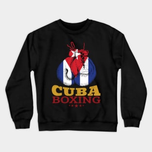 For Boxers Cuban Flag I Love Cuba Boxing Gloves Crewneck Sweatshirt